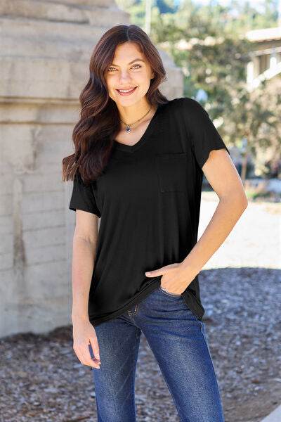 Basic Bae Bamboo Full Size V-Neck Short Sleeve T-Shirt - Hovatok