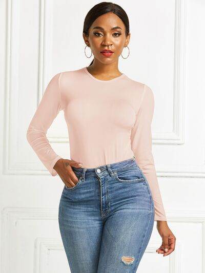 Round Neck Long Sleeve Bodysuit - Hovatok