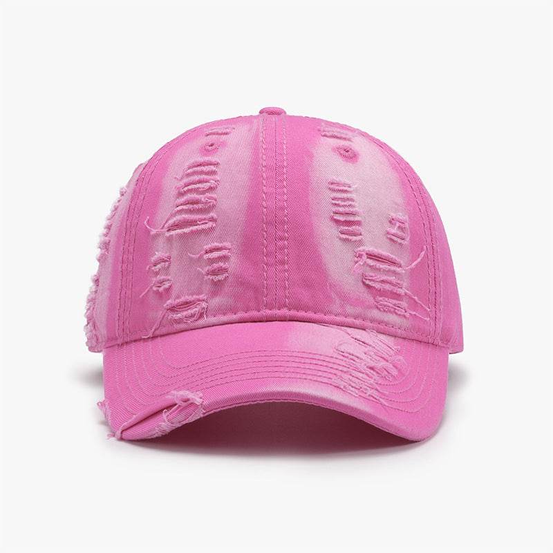 Distressed Adjustable Cotton Baseball Cap - Hovatok