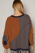 POL Color Block Half Zip Dropped Shoulder Sweatshirt - Hovatok