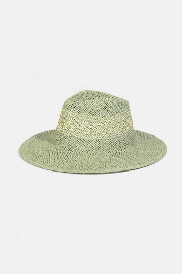 Fame Contrast Wide Brim Straw Hat - Hovatok