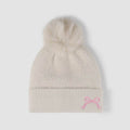 Thermal Bow Knit Hat with Pompom - Hovatok