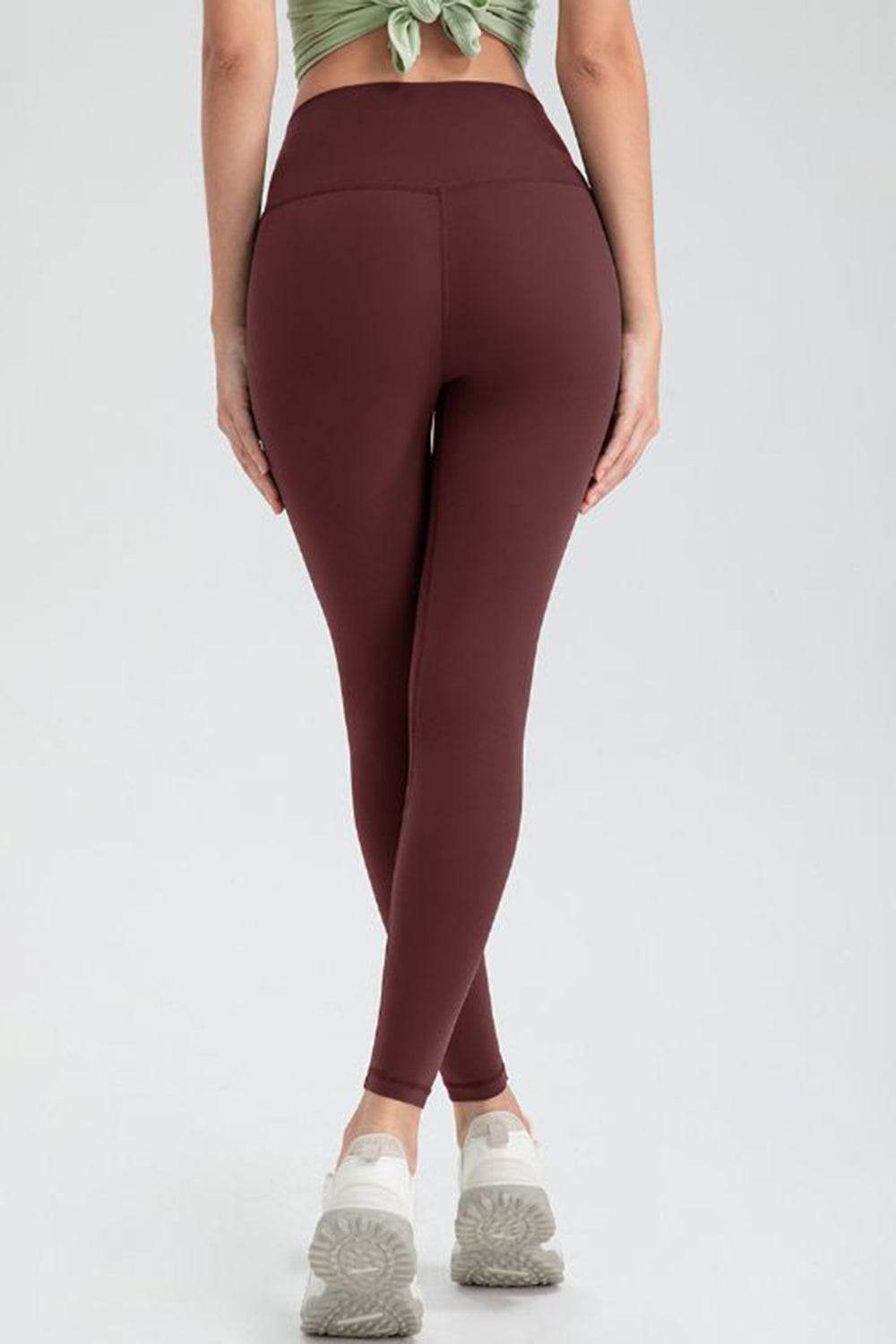 Wide Waistband Slim Fit Active Leggings - Hovatok
