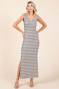 Mittoshop Striped Scoop Neck Sleeveless Maxi Dress - Hovatok