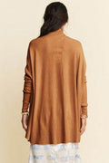 Davi & Dani High-Low Turtleneck Long Sleeve Knit Top - Hovatok
