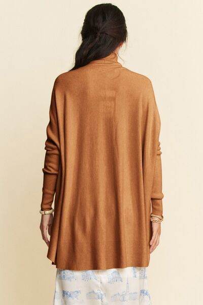 Davi & Dani High-Low Turtleneck Long Sleeve Knit Top - Hovatok