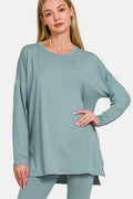 Zenana Full Size Brushed Microfiber Top and Leggings Lounge Set - Hovatok