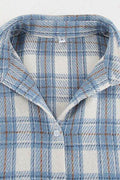 Plaid Button Up Long Sleeve Jacket - Hovatok