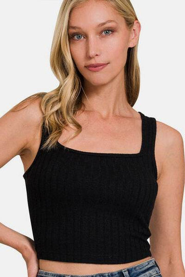 Zenana Ribbed Cropped Tank - Hovatok