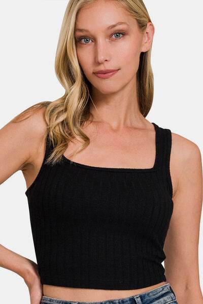 Zenana Ribbed Cropped Tank - Hovatok