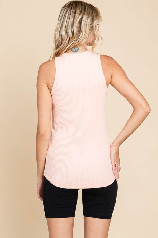 Culture Code Ribbed Round Neck Tank - Hovatok