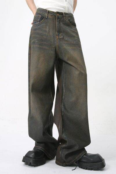 Wide Leg Men's Jeans with Pockets - Hovatok