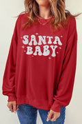 SANTA BABY Round Neck Long Sleeve Sweatshirt - Hovatok