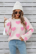 Angel Wings Heart Dropped Shoulder Long Sleeve Sweater - Hovatok
