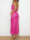 Sequin Cutout Tube Dress - Hovatok