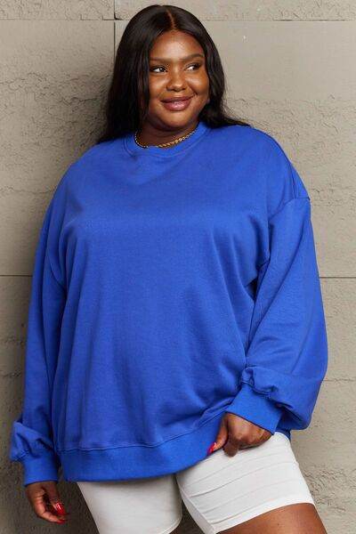 Full Size Round Neck Long Sleeve Sweatshirt - Hovatok