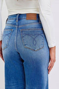 Judy Blue Full Size Distressed High Waist Wide Leg Jeans - Hovatok
