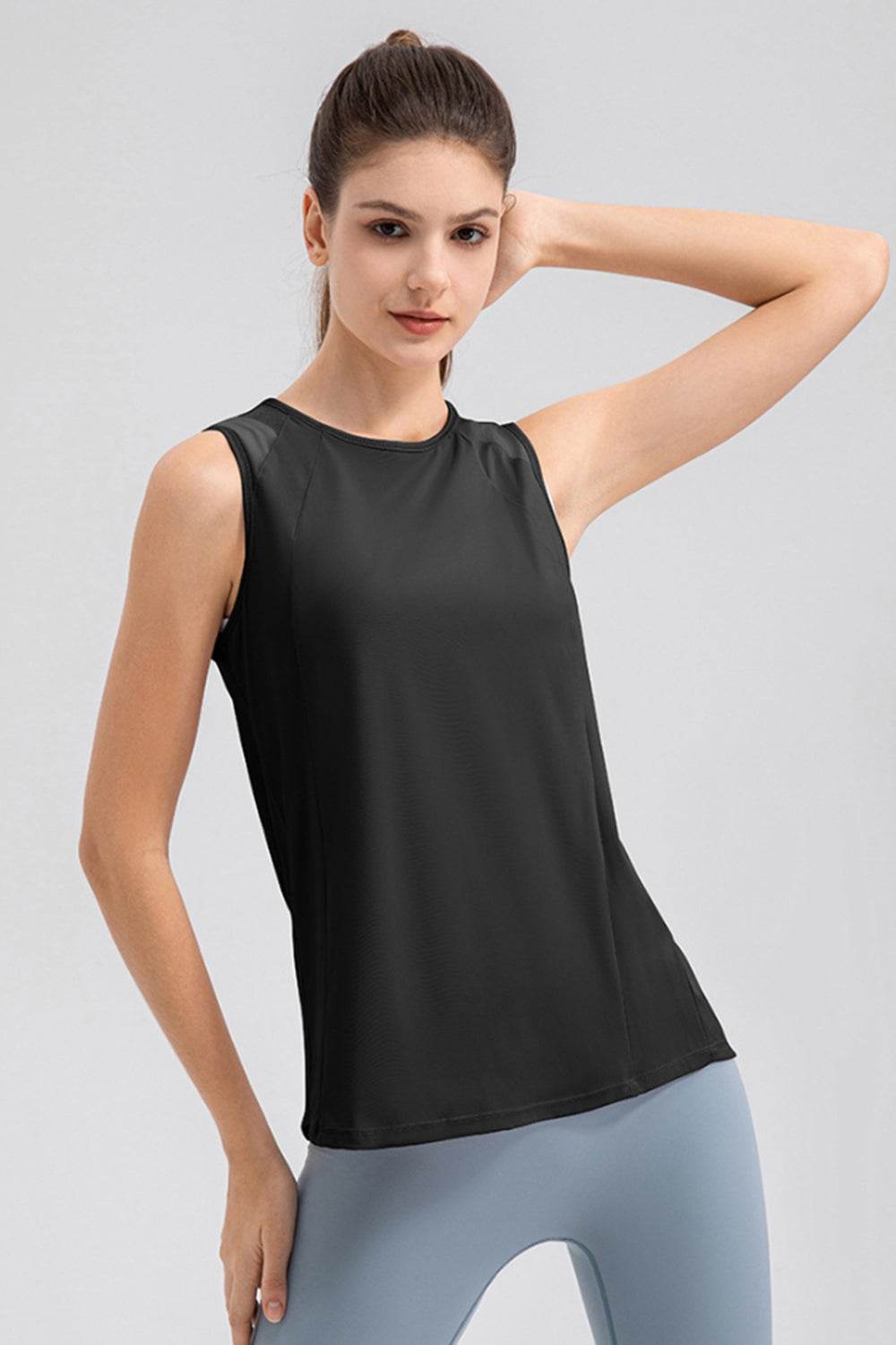 Round Neck Wide strap Active Tank - Hovatok