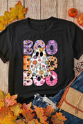 BOO Ghost Graphic Round Neck Short Sleeve T-Shirt - Hovatok