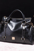 PU Leather Handbag with Tassels - Hovatok