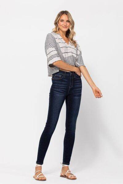Judy Blue Full Size High Waist Handsand Skinny Jeans - Hovatok