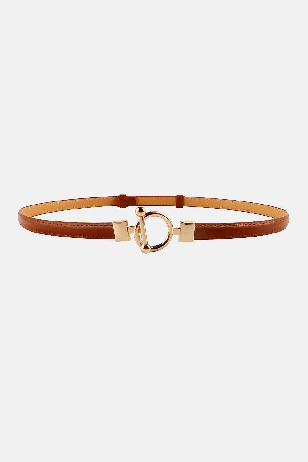 Toggle Buckle Skinny PU Belt - Hovatok