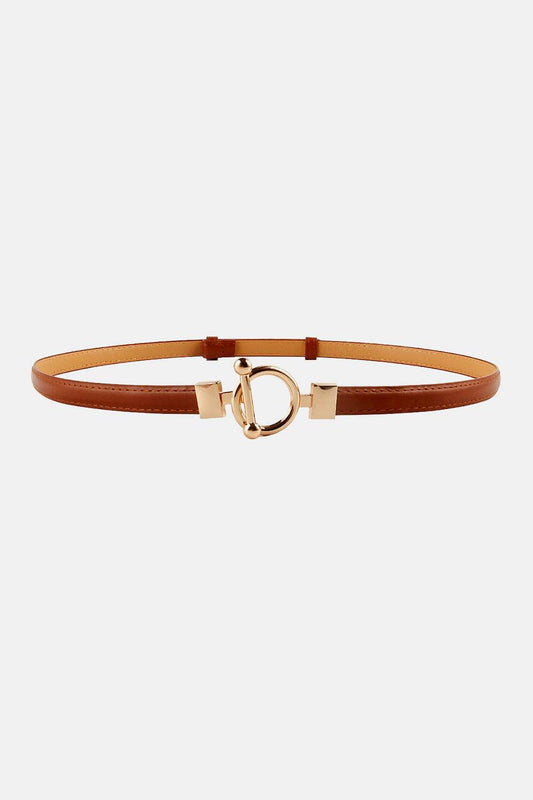 Toggle Buckle Skinny PU Belt - Hovatok