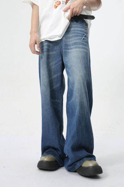 Wide Leg Men's Jeans with Pockets - Hovatok
