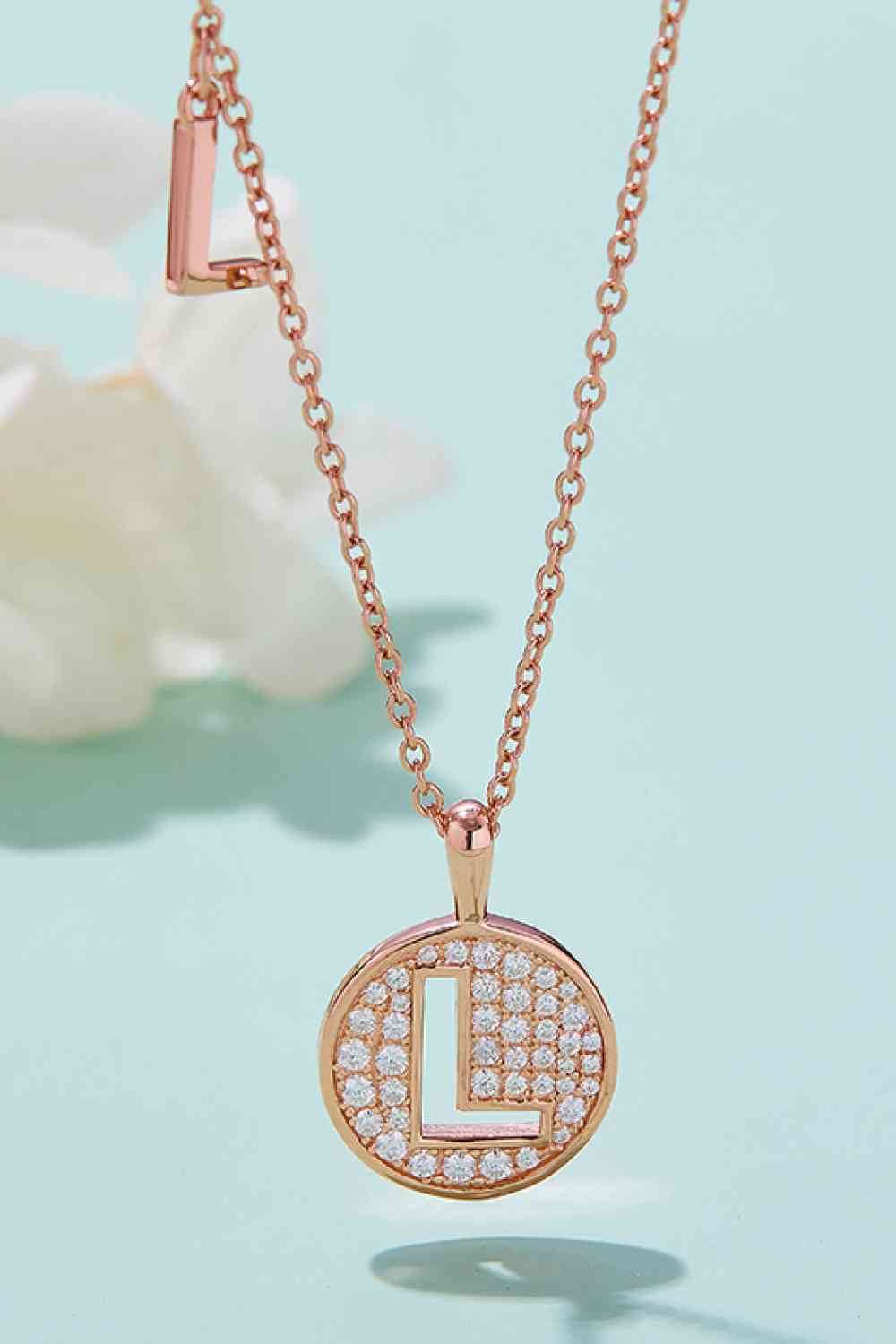 Adored Moissanite K to T Pendant Necklace - Hovatok