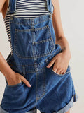 Wide Strap Square Neck Denim Overalls - Hovatok
