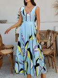 Devine Printed Sleeveless Maxi Dress - Hovatok