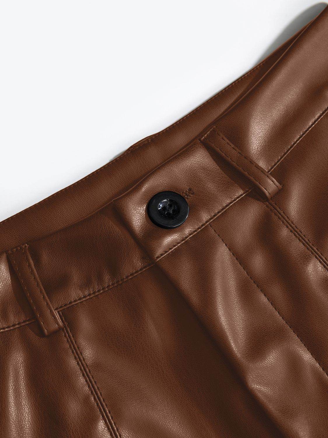 PU Leather High Rise Shorts - Hovatok