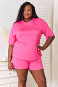Basic Bae Full Size Soft Rayon Half Sleeve Top and Shorts Set - Hovatok