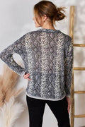 Hailey & Co Full Size Snakeskin V-Neck Long Sleeve Top - Hovatok