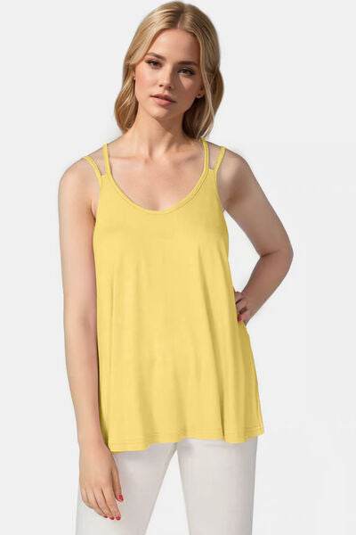 Basic Bae Bamboo Scoop Neck Double Spaghetti Straps Cami - Hovatok