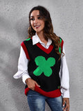 Four Leaf Clover V-Neck Sweater Vest - Hovatok