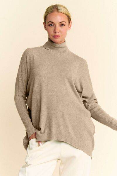 Davi & Dani Turtleneck Long Sleeve Knit Top - Hovatok