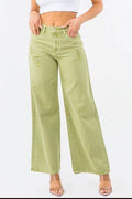 American Bazi High Waist Distressed Wide Leg Jeans - Hovatok