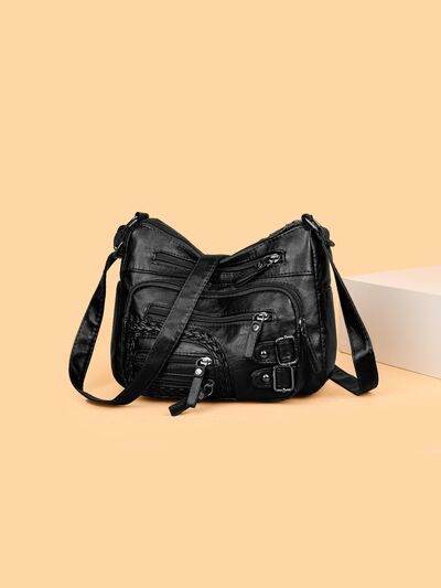 Multi Pockets PU Leather Shoulder Bag - Hovatok