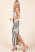 Mittoshop Striped Scoop Neck Sleeveless Maxi Dress - Hovatok