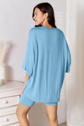 Basic Bae Bamboo Full Size Round Neck Drop Shoulder T-Shirt and Shorts Set - Hovatok