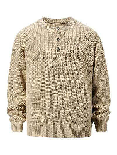 Men's Round Neck Long Sleeve Sweater - Hovatok