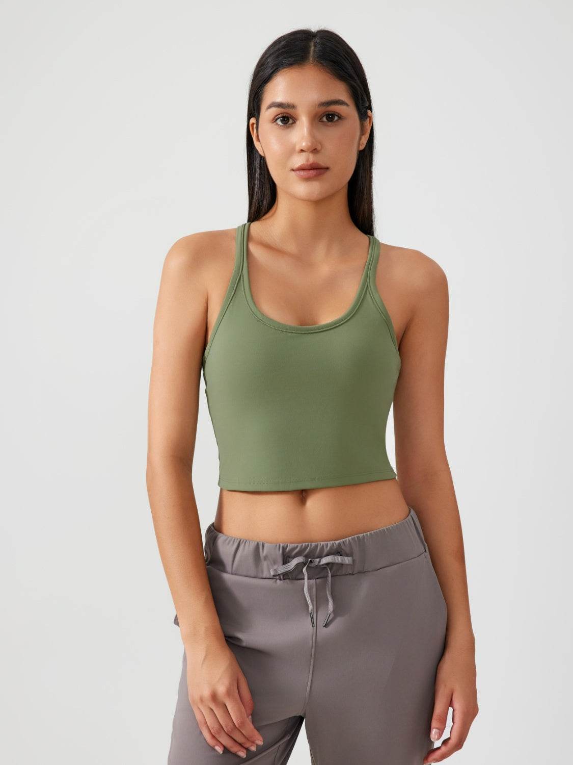 Millennia Scoop Neck Active Tank with Detachable Chest Pads - Hovatok