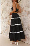 Contrast Trim Cami and Maxi Skirt Set - Hovatok