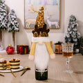 Sequin Pointed Hat Faceless Gnome Wine Bottle Cover - Hovatok