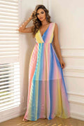 Surplice Neck Sleeveless Maxi Dress - Hovatok