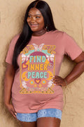 Simply Love Full Size FIND INNER PEACE Graphic Cotton T-Shirt - Hovatok