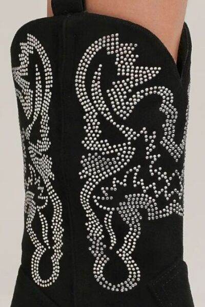 Beast Fashion Rhinestone Detail Point Toe Boots - Hovatok