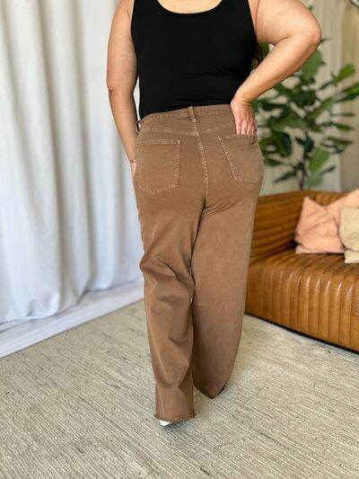 RFM Full Size High Rise Garment Dye Wide Leg Jeans - Hovatok