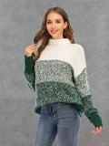 Angel Wings Color Block Turtleneck Sweater - Hovatok